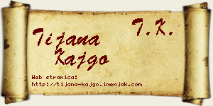 Tijana Kajgo vizit kartica